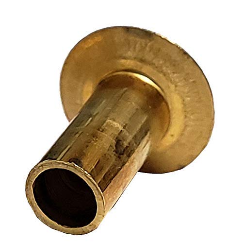 1/8 X 1/8 X 7/32 OVAL HEAD SEMI-TUBULAR BRASS RIVETS